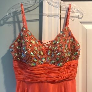 Orange Dave and Johnny Prom Dress